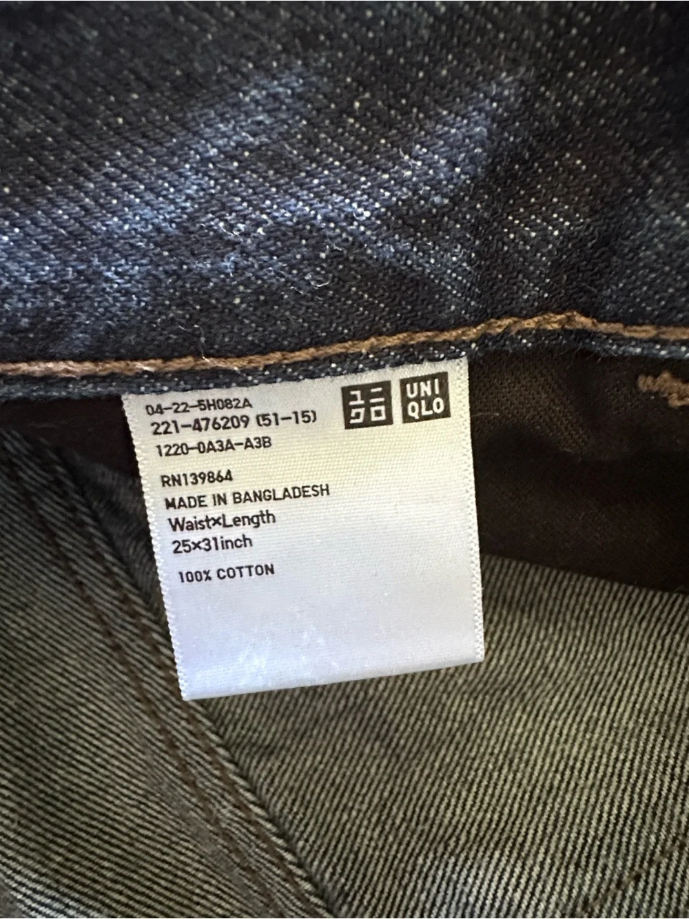 Uniqlo JW Anderson Navy Blue Straight Jeans - Picture 6 of 6